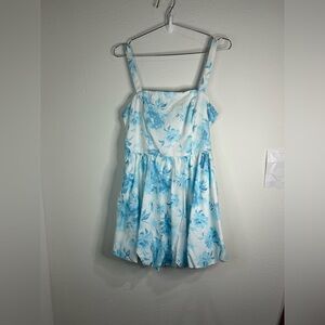 Trixxi Women’s Blue Floral Bubble Hem Mini Dress Size XL - Summer Sundress